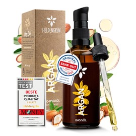 Heldengrün Argan Oil from Morocco [100% Natural Pure] Dermatologically Tested - Argan Oil Hair for Shine & Care - Cold Pressed & Natural - Argan Oil for Face & Skin - 100 ml