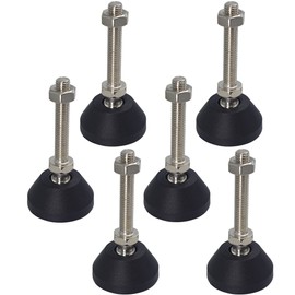 Wolfride 6pcs Leveling Feet Adjustable Furniture Levelers M8 Rubber Leveling foot M8 Threaded Foot for Furniture