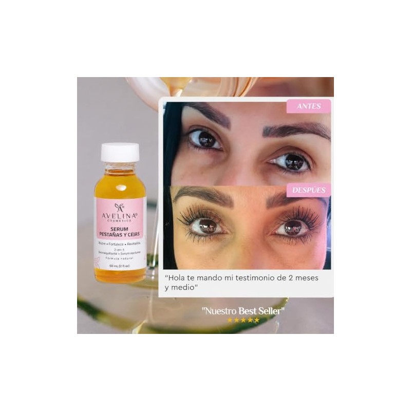 AVELINA COSMETICS Kit Serum Alargador de Pestañas y Cejas 100%