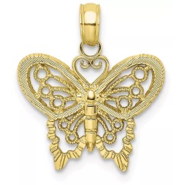 Unbranded 10k Yellow Gold Polished Butterfly Pendant