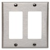 Leviton 2-Gang Decora/GFCI Device Decora Wallplate, Device Mount, 84409-40, Stainless
