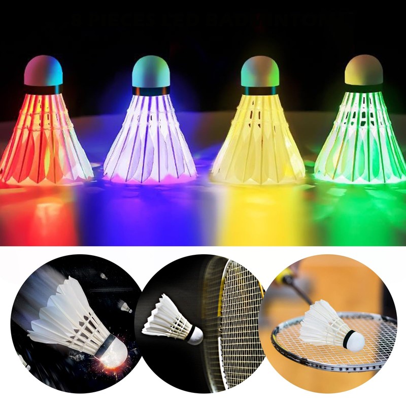 10 pieces LED badminton balls, badminton shuttlecocks made of goose