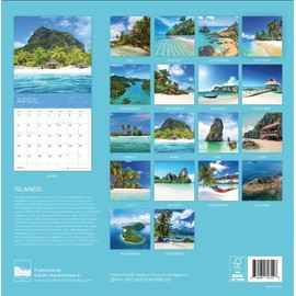 July 2025- December 2026 Islands Wall Calendar 18 Month | 12" x 24" Open | Giftable Beaches Calendar 2026 | Thick & Sturdy Paper for Organizing & Planning | Pacific Waters Press (Islands)