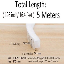 Weather Stripping Brush for Sliding Windows/Doors Frame Side,Pile Self Adhesive Weatherstrip Seal Strip Sealer Draft Stoppers (16.5ft x11/32 x 3/16 Brush inch, White)