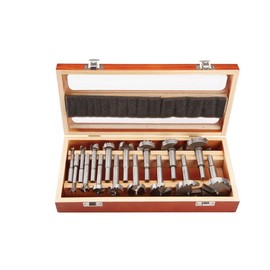 1/4 in. - 2-1/8 in. Forstner Drill Bit Set With 3/8 in. Shanks 16 Pc New 90 Day Warranty