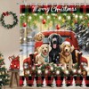 Merry Christmas Shower Curtain Cute Cartoon Dogs Red Truck Xmas