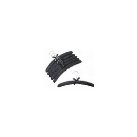 Padded Hanger with Hook (Set of 6) Color: Black