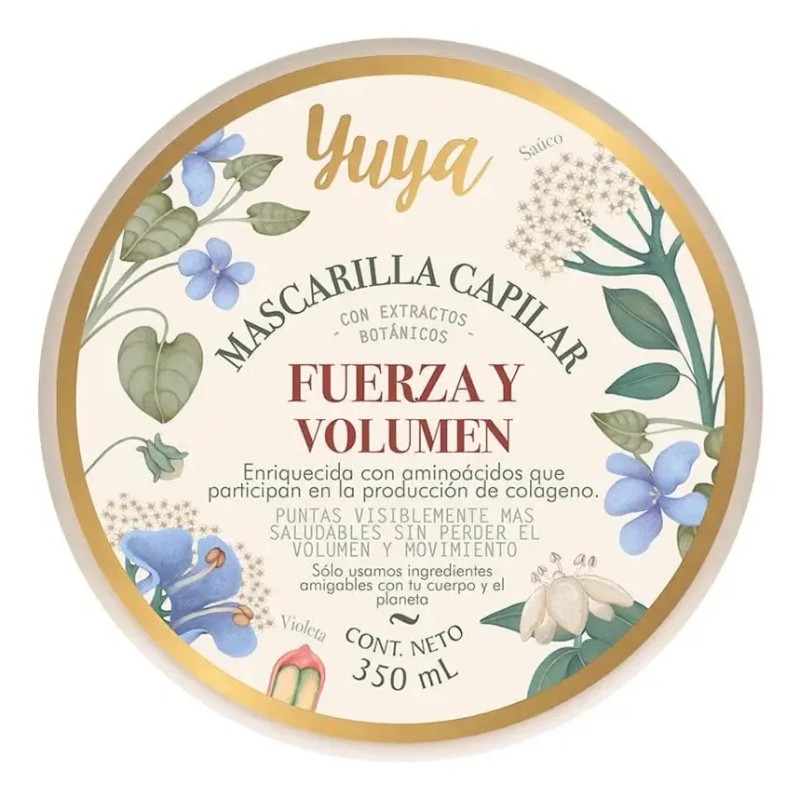 Kit Shampoo Y Mascarilla Fuerza Y Volumen Yuya 2 Pzs