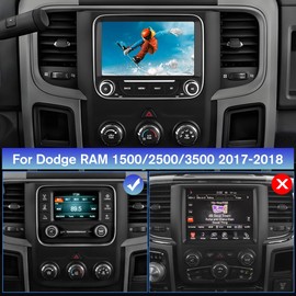 Car Radio Stereo for Dodge RAM 2013-2019 1500/2500/3500, 7 inch Touch Screen Head Unit with Carplay/Android Auto SWC GPS WiFi Bluetooth FM RDS AM DSP SWC Backup Camera [2GB+64GB]