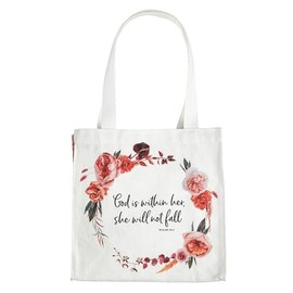 Faithworks Women's Casual Inspirational Canvas Tote Bag, God Within Her, Medium