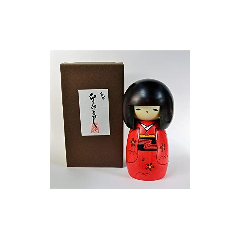 Usaburo Sosaku Kokeshi Doll Osanago Red Color Small Size Made
