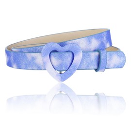 NiceYnn Girls Boys Faux Leather Thin Belt Adjustable Laser Shiny Sequins 92cm Long Dress Jeans Pants Birthday, B:Blue