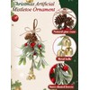 Artificial Mistletoe Christmas Decor - Christmas Ornaments with Bells Red