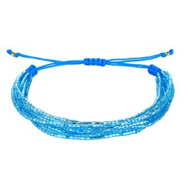 KELITCH Miyuki Beaded Bracelets Friendship Bracelets Adjustable Multiple Strands Bracelets Stackable Bangles (Blue 01D)