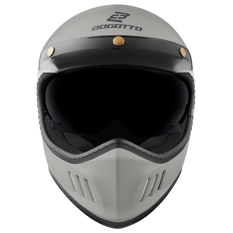 Bogotto FF980 Caferacer Cross Helmet, Matte Grey, L