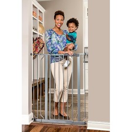Regalo Safety 36” Extra Tall Baby Gate for Doorways & Bottom of Stairs, Pressure Mount Safety Gate for Babies, Toddlers & Pets, Tested & Safe for 30 Years, American Designed, Family Owned, Platinum
