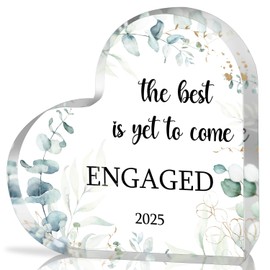 Engagement Gifts for Couples 2025 - Engagement Gift for Newly Engaged Couples, Her, Women, Friends, Fiance, Bride - Happy Engagement Gifts - Bride to Be Gifts - Engagement Heart Shape Acrylic Plaque
