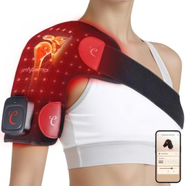 Comfytemp Cordless Red Light Therapy for Shoulder, 94 LEDs Wearable Near Infrared Light Wrap, 3D Portable Flexible Wrap with Timer, 660nm & 850nm, Gifts for Women Mom Men Dad (No Massage,One Size)