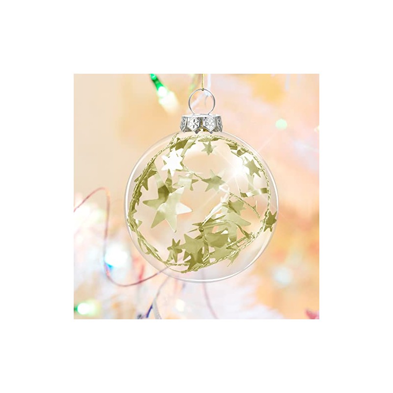 Kesote 24 Bolas Doradas de Navidad Bolas Plásticas Adornos Colgantes