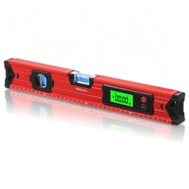 15.7" Digital Level with Backlit LCD Display, High-Precision ±0.1° Magnetic Angle Finder & Protractor, Relative/Absolute Measurement Mode Inclinometer for Woodworking, Construction & Carpentry