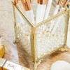 PuTwo Makeup Brush Holder Glass and Brass Vintage Makeup Brush