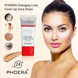 ONEKLIK Phoera Foundation Full Coverage Foundation Soft Matte Liquid Foundation Makeup Flawless Cream Smooth Waterproof Lightweight 24HR Long Lasting New Formula Tube Pack (104A Natural Beige)
