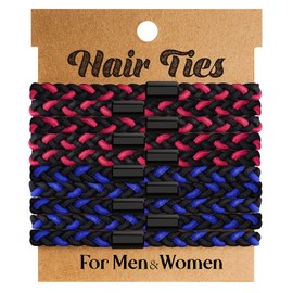 EasYoung 10pcs Braided Mens Hair Ties for Guys, for Buns Curly Thick Dense Hair Elastic Hair Ties For Men & Women, No Crease Hair Coils Hair Ties Men with Long Hair