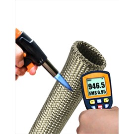 Alioncar Automotive Heat Shield Sleeve 3/4" IDX10' Fuel Line Heat Shield Titanium Auto Hose Spark Plug Wire Cover Protectors Boots Roll 2500 Degree for Car&Auto Wire Loom Brake Cable