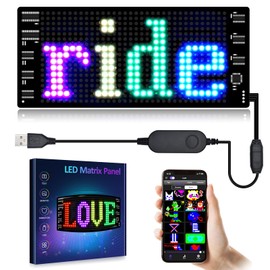 GOTUS LED Car Sign,Scrolling LED Sign,Programmable Flexible LED Matrix Panel,Bluetooth APP Control,DIY Design Text, Patterns, Animations