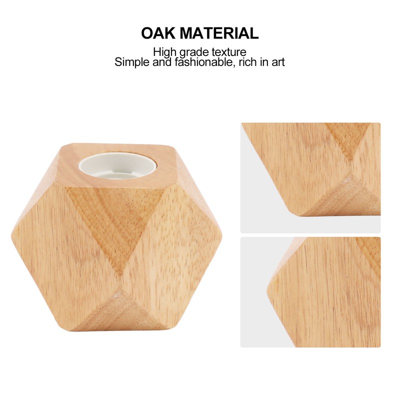 Wooden Diamond Lamp Base E27 Socket Modern Small Wood Table