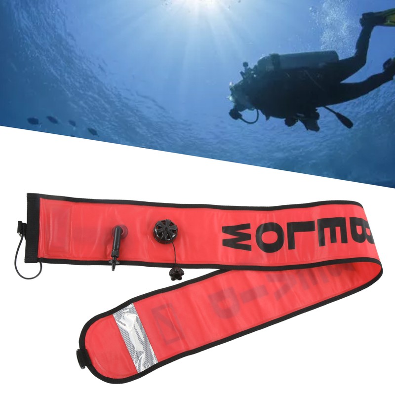 150x15cm Scuba Diving Surface Marker Buoy High Visibility Inflatable Surface