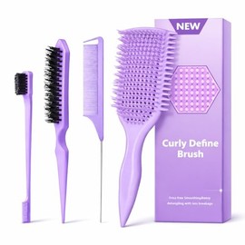 Cepillo desenredante para cabello rizado, cepillo ligero para cabello rizado con diseño ventilado para un fácil deslizamiento, desenreda sin esfuerzo 