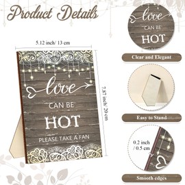 Wedding Fans for Guests Wedding Party Favors Rustic Folding Hand Fans Portable Handheld Fans with Storage Bag and 1 Pcs Wedding Table Sign for Wedding Bridal Shower Party Favors (25)