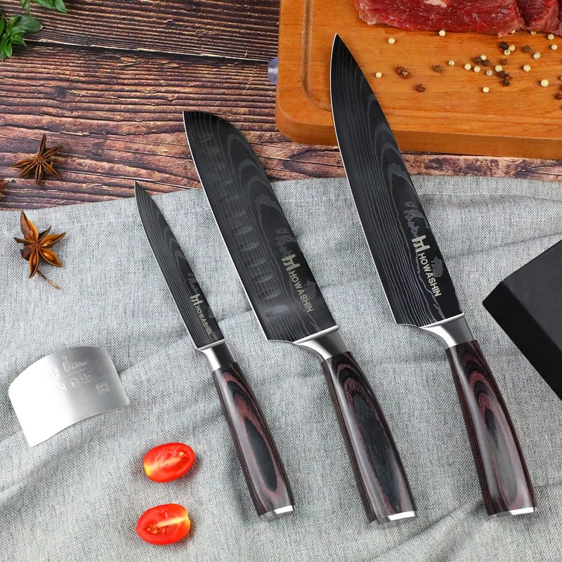 Howashin 3Pcs Knife Set Professional Kitchen Knife Set Stainless Steel