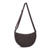 Quilted Crescent Crossbody Bag for Women – Lightweight Nylon Half
