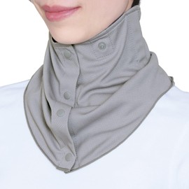 Cyprus UV Neck Cover: Cyprus, Non-Slip Plate, Button Closure, Cool Touch Sensation, Absorbent, Quick Drying, Neck, Sun Protection, Sun Protection, gray (light gray)