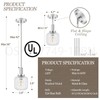Osimir Brushed Nickel Pendant Lights Kitchen Island, 1-Light 5.9" Modern