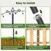 Arrinew String Light Poles 9 FT Metal Poles with Hook