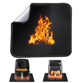 Fireproof Underlay 30 x 30 cm Heat Protection Mat Black Heat Resistant Mat Heat Resistant up to 1000 °C, Suitable for Kitchens, Fireplaces, Lawns and Outdoor Barbecues.