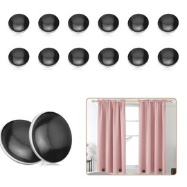 12Pcs Magnetic Shower Curtain Weights Bottom, No Sew Shower Curtain Magnets Weights, Drapery Curtain Magnets, Prevent Outdoor Curtain from Blowing Around, Great for Drapery, Tablecloth, Flag (Black)