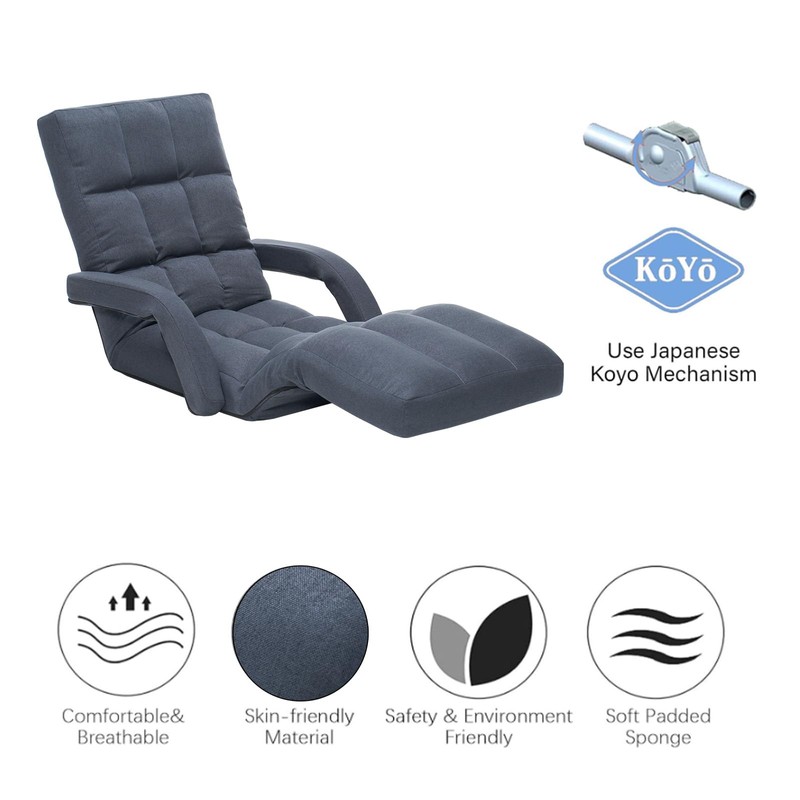 FLOGUOR Adjustable Floor Gaming Chair for Adults with Armrests &