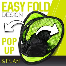 Franklin Sports Junior Pop Up Soccer Goal - Blackhawk Portable Soccer Goal Net - Mini Folding Backyard Soccer Goal - Great for Kids - Soccer Training Goal