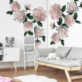 WALPLUS Wall Stickers Room Decor Gifts for Girls Peel and Stick Removable for Nursery Kids Toddler Bedroom Living Room Kitchen Oversized Classic Roses 16 Pieces