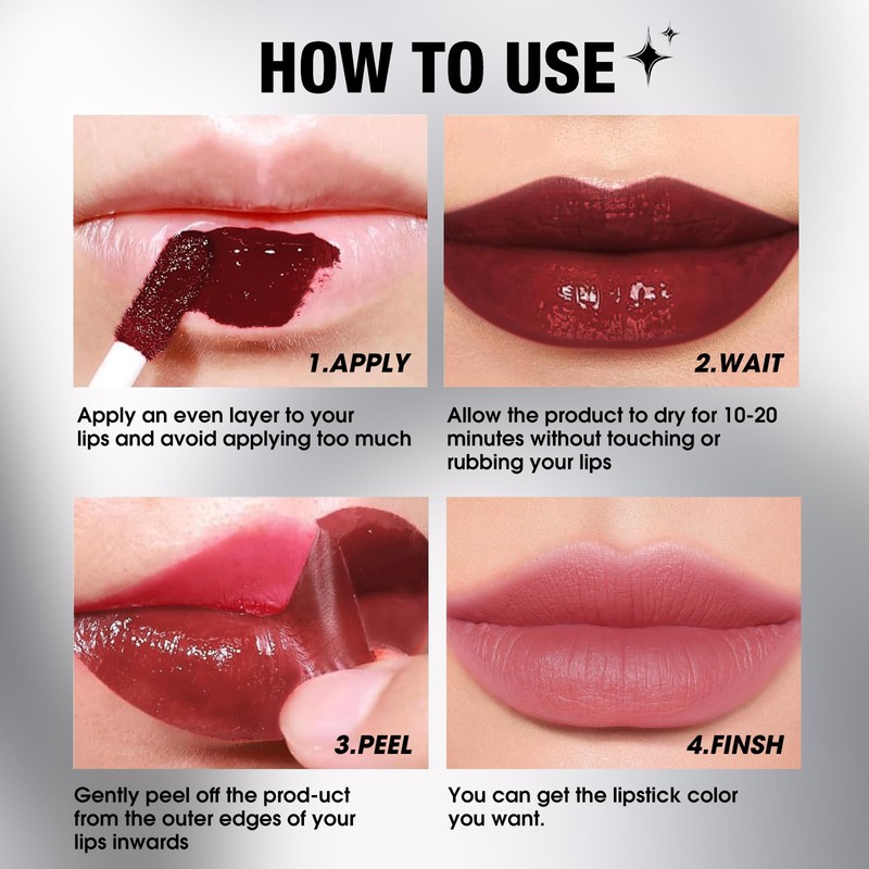 3 Pieces Peel Off Lip Liner Tattoo, Removable Lip Liner
