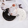 AIMALL Modern Ceramic Moon-Shaped Jewelry Dish Tray, Decorative Mini Display