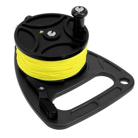 Anchor Rope Reel, Diving Reels Anchor Rope Spool Finger Reel Multi Purpose with Clip 83m Wire for Cave Exile Diving (Black Wheel)