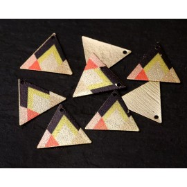 Etched Gold Mountain Triangle Charm Pendant, 22x19mm, Jewelry Summit View