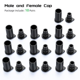 KarlKers Solar Connector Caps, IP67 Solar Panel Connector Cap Weather Resistant Dust Male and Female Cap for MC-4 Solar Connectors (10 Pairs)
