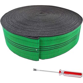 YLM1991 12 Metres of 2.7" (70mm) Elastic Webbing Straps for Sofa, Chairs Upholstery Stretchy Spring Alternative Roll with Tack Lifter Tool