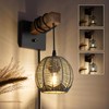 HYMELA N01 100% Dimmer Wall Sconce with Hand Woven Rattan